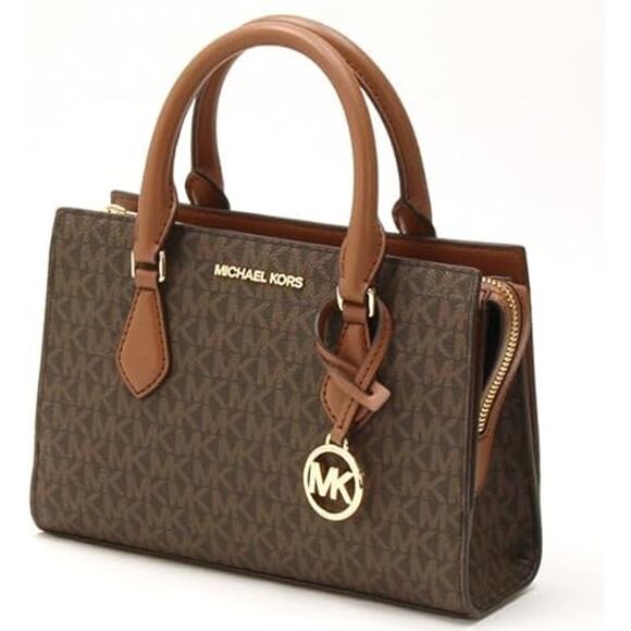 NWT Michael Kors Women Sheila Small Faux Saffiano Leather Satchel (Brown)-OS - Picture 2 of 7